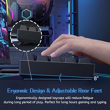 DIERYA 60% Mechanical Keyboard, DK61se Wired Gaming Keyboard with Brown Switches, LED Backlit Ultra-Compact 61 Keys Mini Office Keyboard for Windows Laptop PC Gamer Typist(Black)