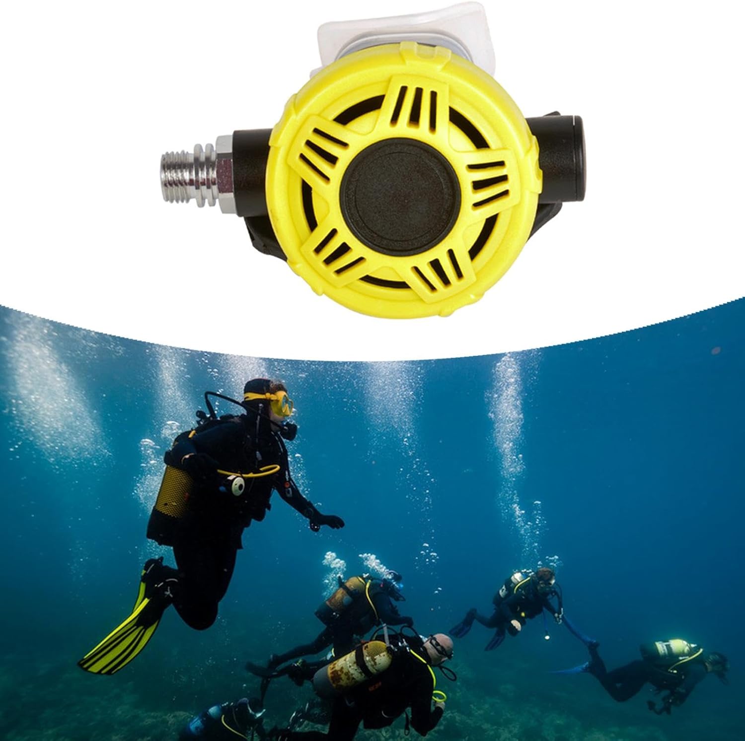 Scuba Diving Spare 2nd Stage Regulator Yellow with Silicone Mouthpiece for Easy Breathing Comfortable Emergency Accessory