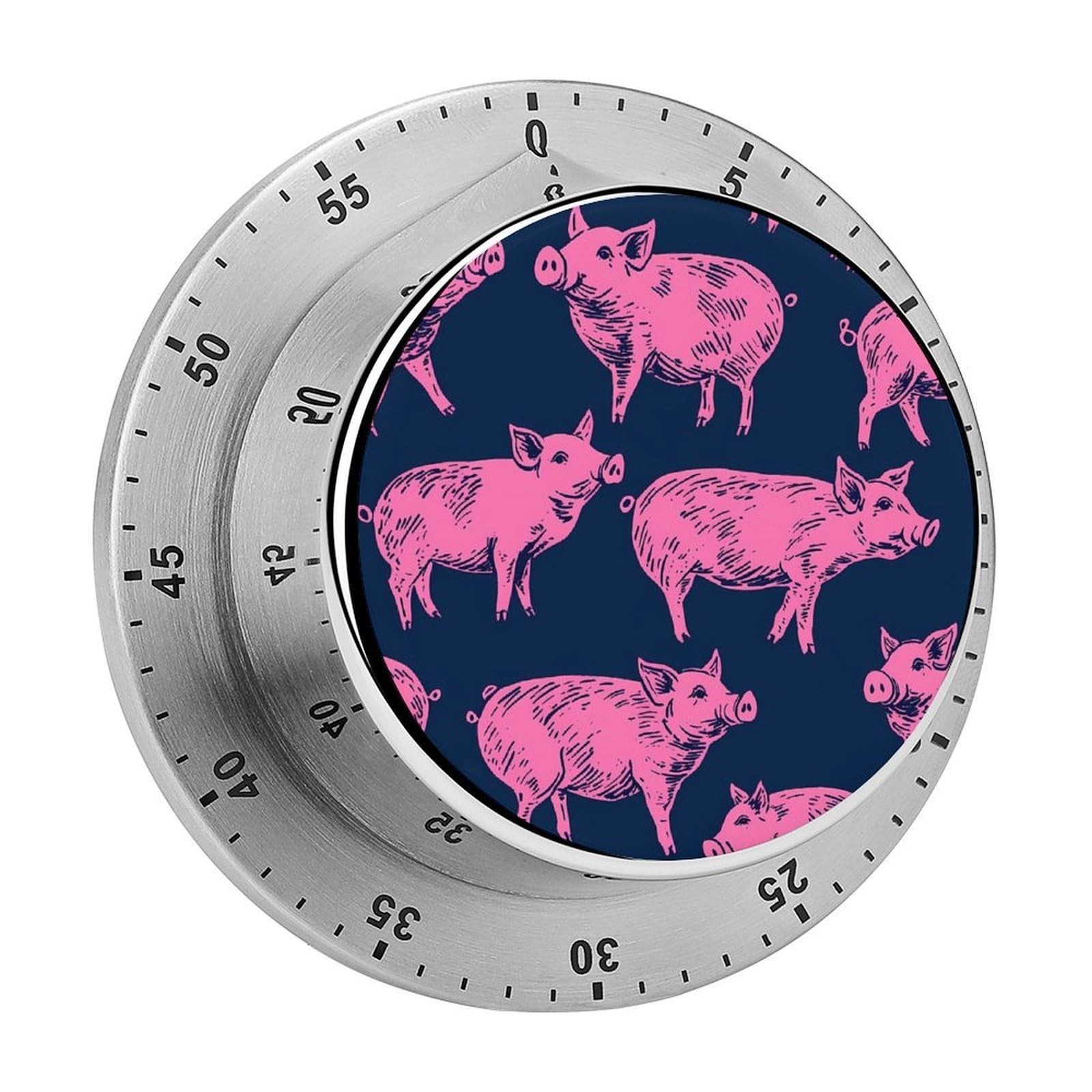 Pigs Silhouettes Magnetic Timer for Kitchen Cooking Productivity Stainless Steel Timers with Alarm