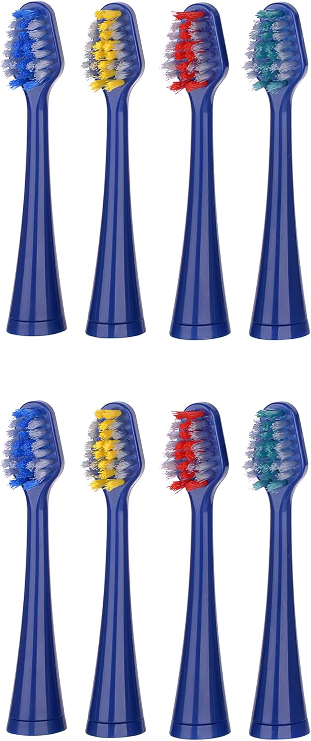 Pursonic 8 Pack Replacement Brush Heads, Blue