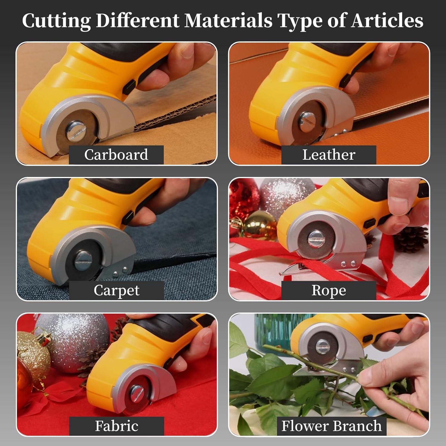 Electric Cutter, Smooth Cutting Handheld Automatic Sharpening Cordless Electric Scissors for Cloth