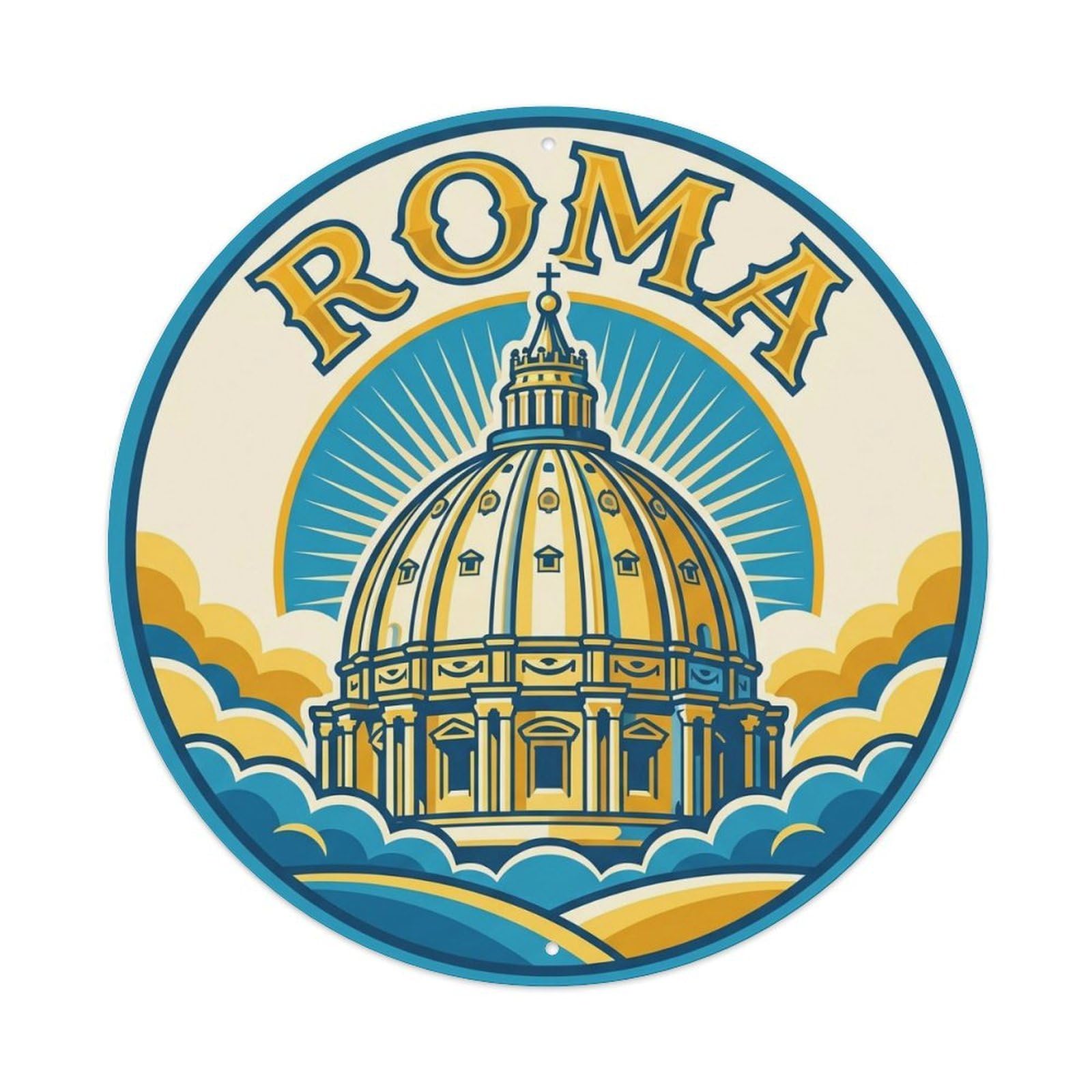 Vintage Travel Rome Vatican Basilica 1 Metal Tin Sign Plaque