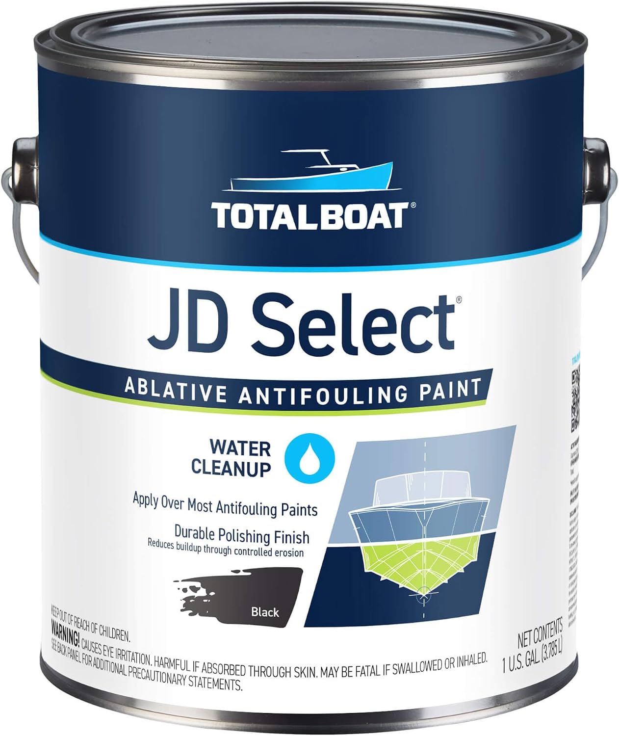 TotalBoat JD Select Water-Based Boat Antifouling Bottom Paint - Black Gal