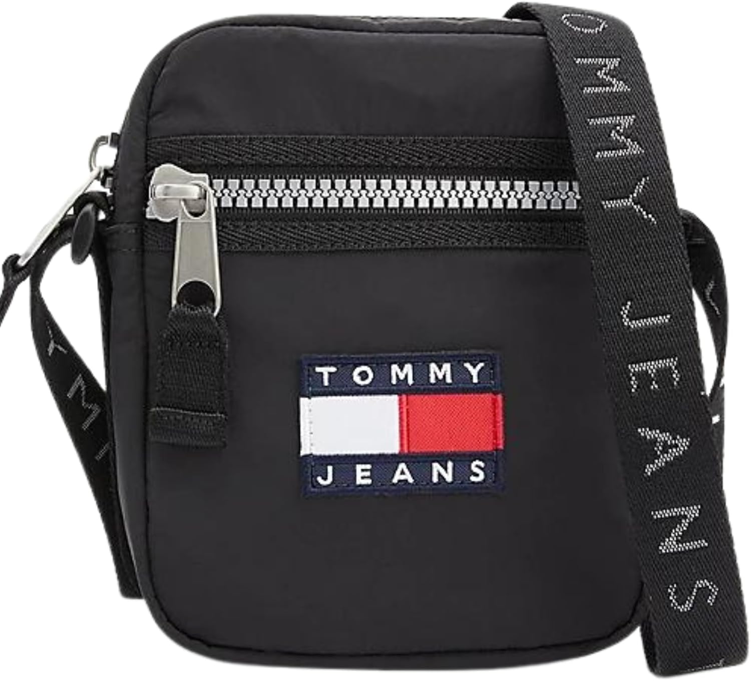 Tommy Jeans Heritage reporter men's bag for men Adult in recycled technical fabric - one size black 14 x 4 x 16 cm, Black