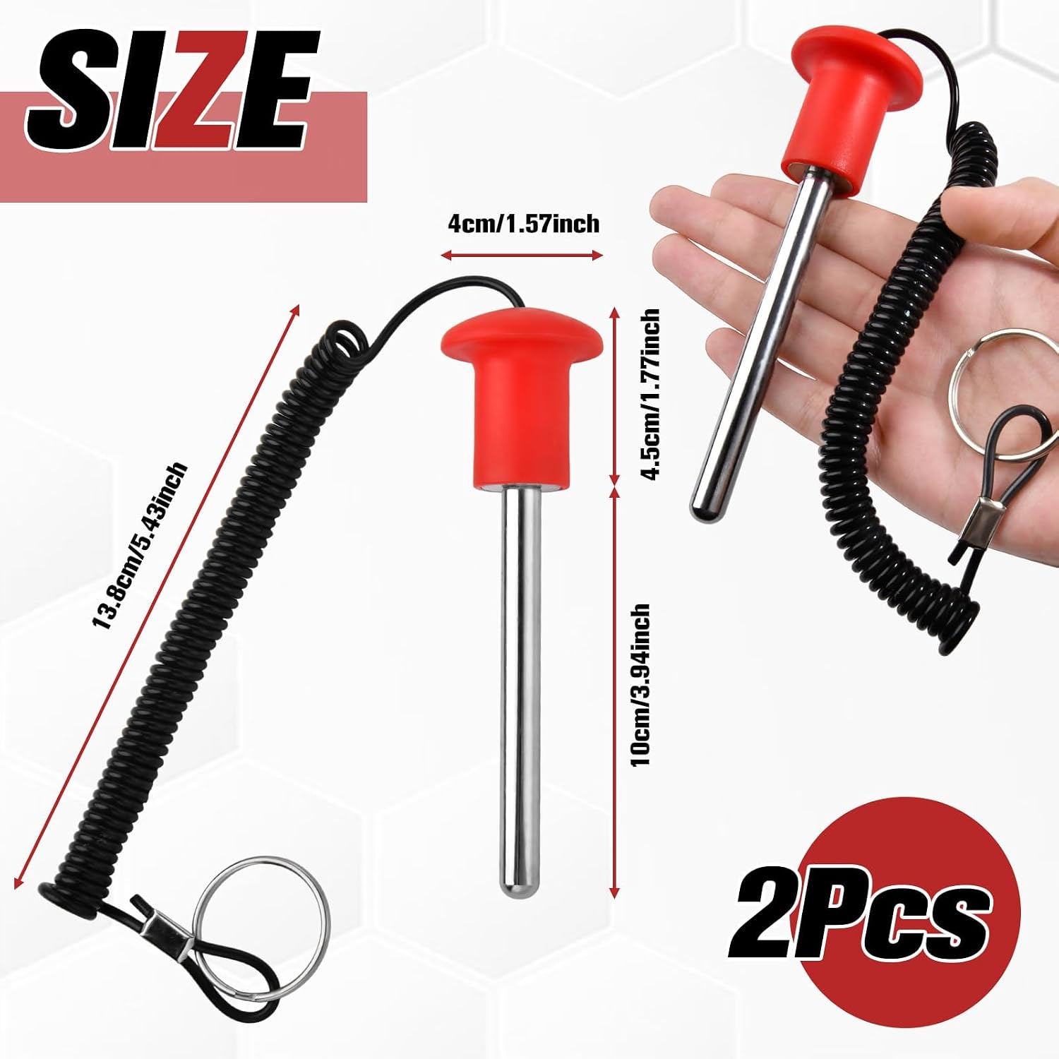 2-Pack Universal Magnetic Weight Stack Pins with Pull Rope, Assorted Colors Heavy-Duty Gym Pins for Home & Commercial Exercise Machines (Fits Most Weight Stacks) image 4