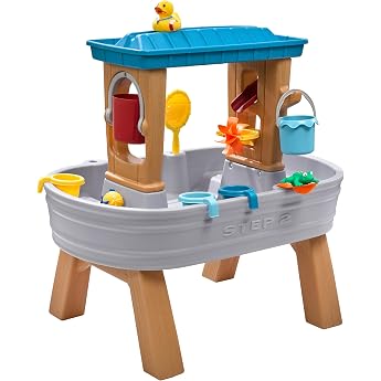 Step2 Rain Showers Splash Tub Water Play Table Large Water Table with 13-Piece Accessory Set Garden Water Play Table for Chil
