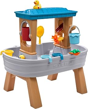 Step2 Water Table Rain Showers Splash Tub in grey/brown with 10 -pieces accessory set | Water Play, Activity Table | For the garden