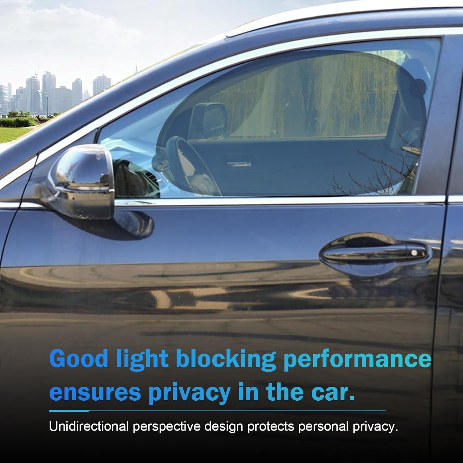 2 PCS Car Side Window Shades, Sun & Heat Blocking Shield for Baby Safety, One-way Mesh Privacy Cover with Suction Cups, Foldable Interior Protection Cover for Most Cars (Black) image 4