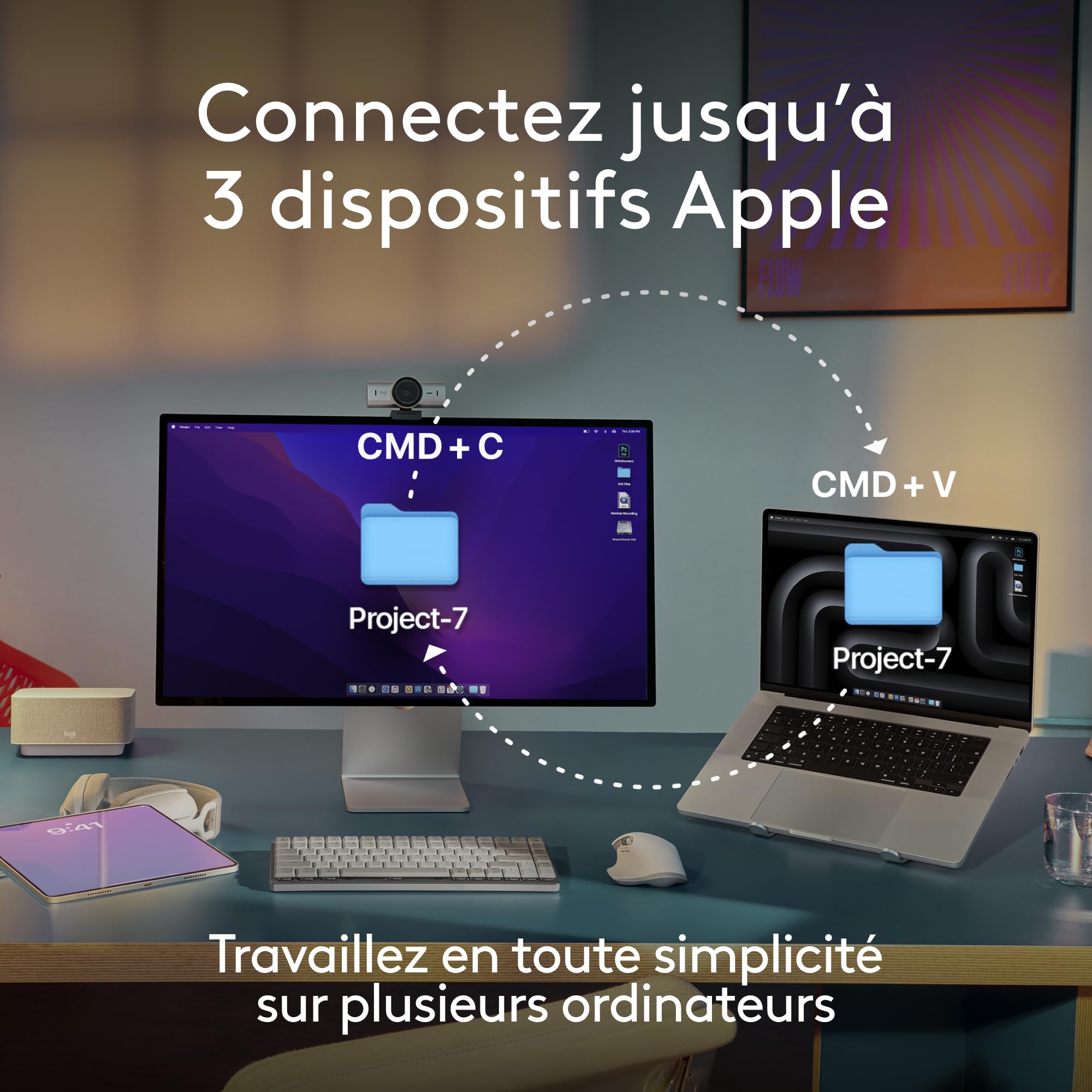 Logitech MX Anywhere 3S for Mac, souris Bluetooth compacte sans fil,