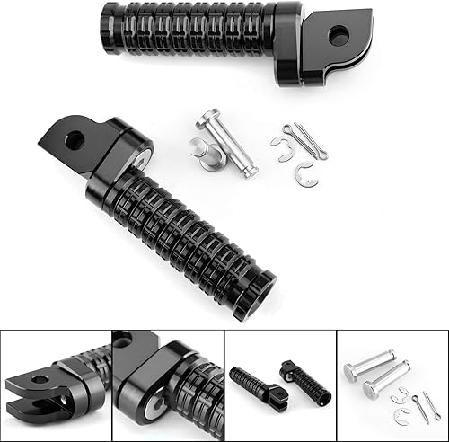 Miniatura 2 de Topteng Estriberas de motocicleta, par de reposapiés delantero OEM reposapiés de clavijas para Yamaha Tracer900 2015-2018, FZ-07 2014-2018, XJ6