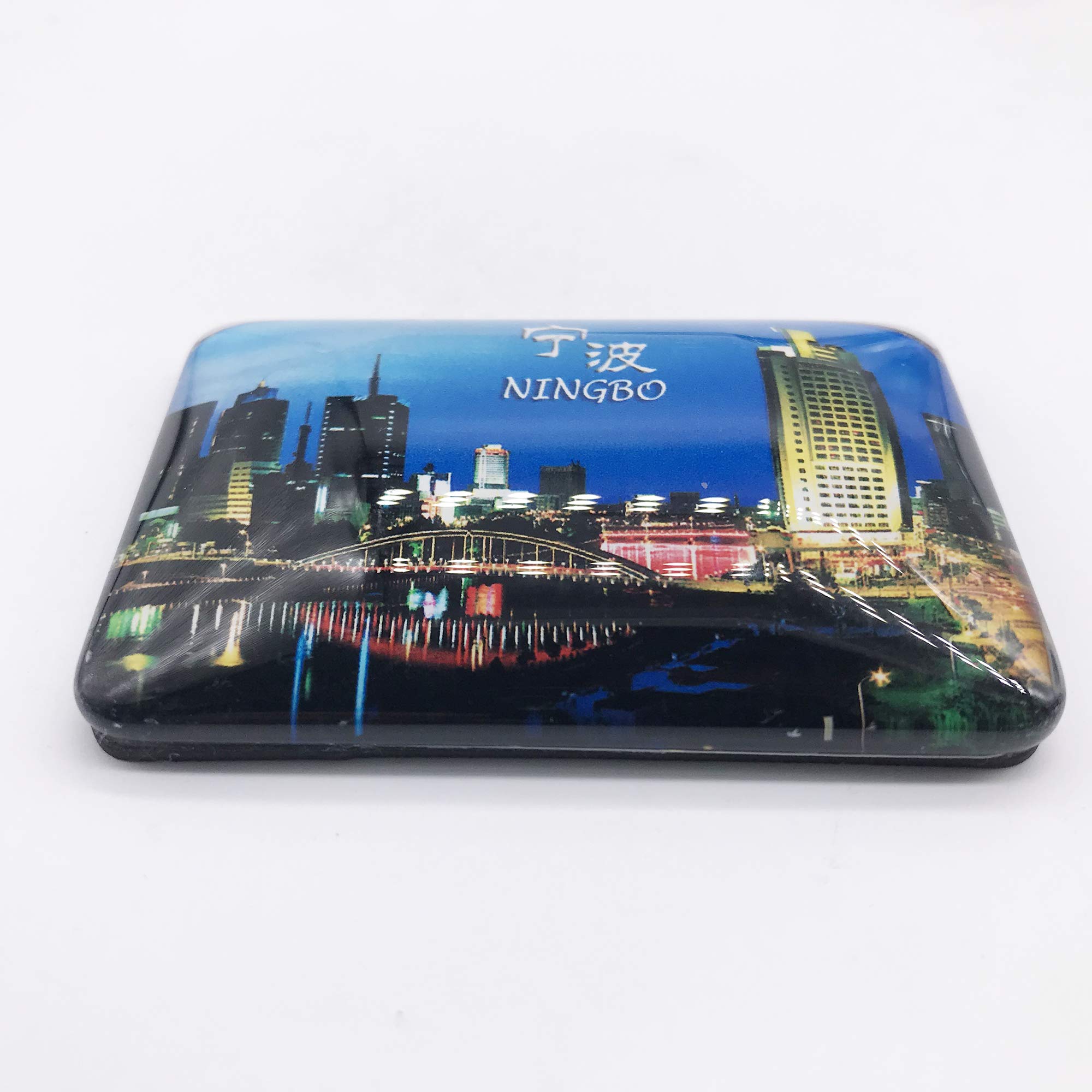 Magnete Frigorifero 3D Ningbo Cina – Souvenir Di Viaggio In Cristallo Con Lavagna Magnetica – Regalo Originale E Decorazione Casa
