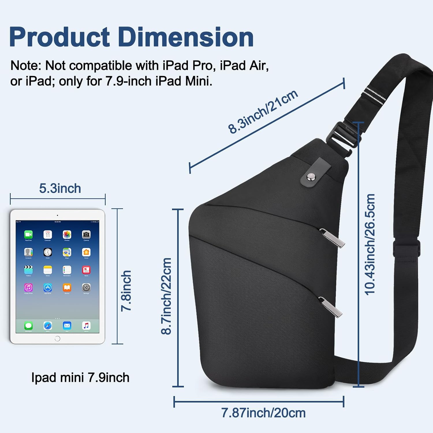 Sling Crossbody Bag, 4-Pocket Anti Theft Cross Body Shoulder Bag,Water Resistant Chest Bag Fanny Pack,Travel Essentials Side Bag for Sport Work, Gift for Him Her Men Boyfriend Husband - Image 3