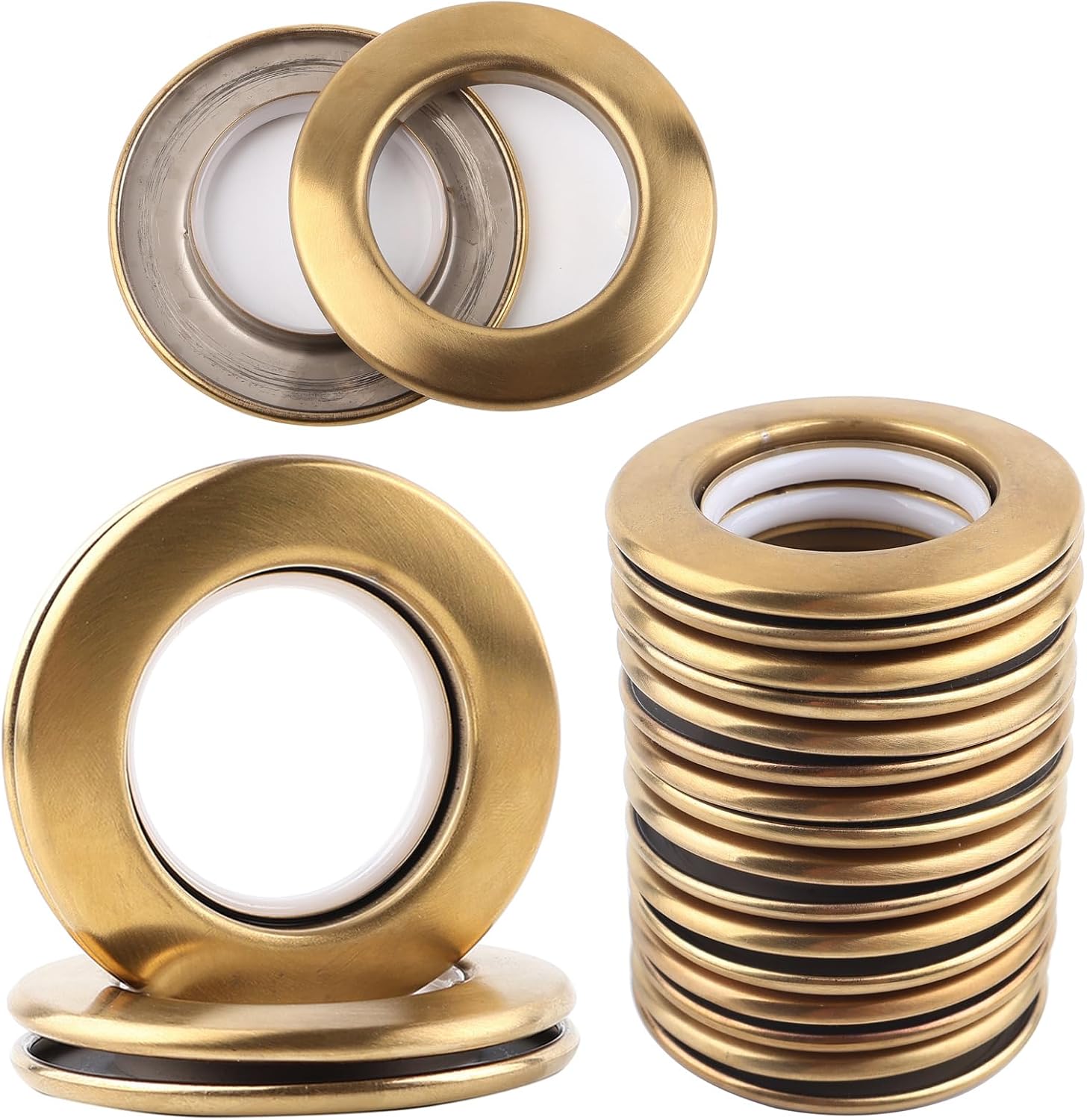 Stainless Steel Curtain Grommets Rings, 1.6 in ID Eyelets, 20 Pack