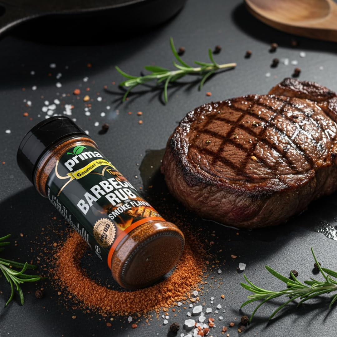Prima Gourmet Barbecue Dry Rub, 2.5 OZ – Kosher-Certified Spice Blend with Natural Hickory Smoke Flavor for Grilling, Smoking & Roasting - Image 4