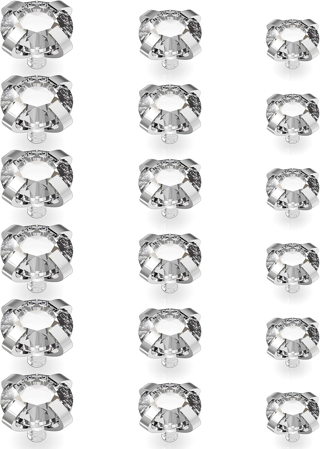 14G Dermal Tops Internally Threaded 316L Surgical Steel Dermal Anchor Clear Cubic Zirconia Dermals Piercing Jewelry for Women Men Top Size 2mm 3mm 4mm
