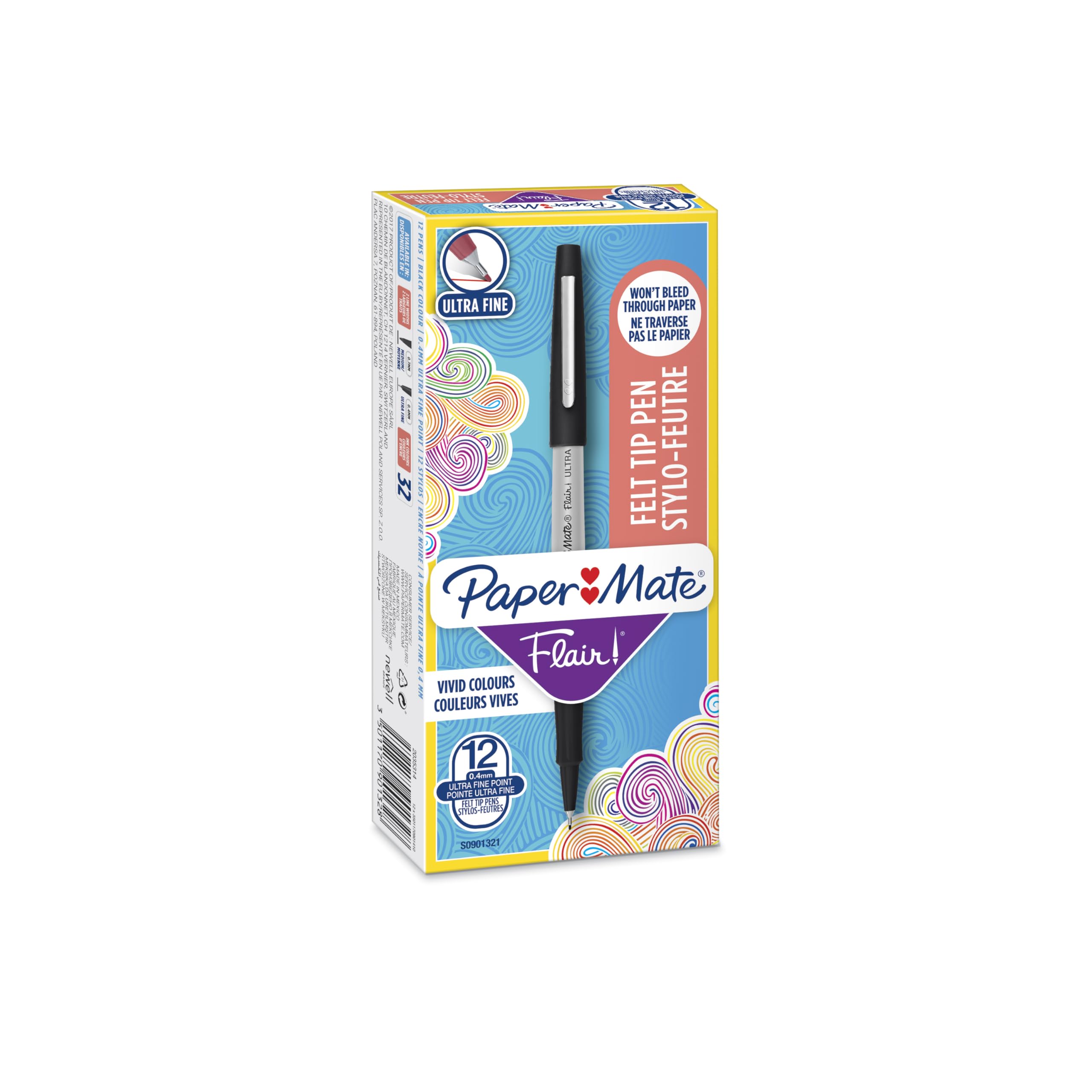 Paper Mate Flair Original Felt Tip Pen Black For Notes, Journaling & Office Use