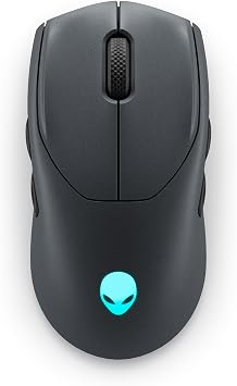Alienware AW720M Tri-Mode Wireless Gaming Mouse - 2.4GHz Wireless, Bluetooth 5.1, 26,000 DPI, 8-Fully Programmable Buttons, Magnetic Snap Charging Adapter USB-A to USB-C Cable - Dark Side of The Moon | Tri-Mode, Optical Sensor, AlienFX Lighting, Alienware Command Center, 420 Hour Runtime, 650 IPS, Dark Side of the Moon