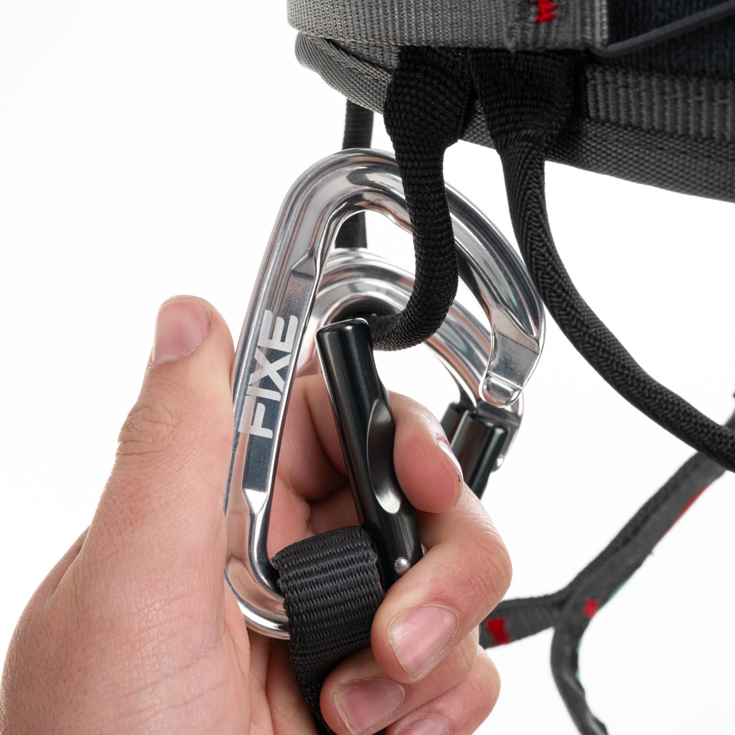 FIXE - Arnés EXPLORA para Escalada y Alpinismo, Ajuste Regulable Fit Webbing®, Hebillas de Aluminio, Dual Webbing para Máxima Comodidad, Ligero y Versátil, Certificación EN12277, UIAA 106 y Talla S-M