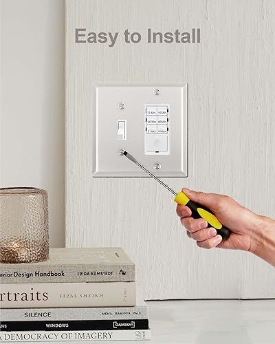 Miniatura 5 de ZILLSEA Paquete de 4 cubiertas de tomacorrientes, placas de pared de metal para enchufes eléctricos, interruptores de luz, placa de cubierta de toma