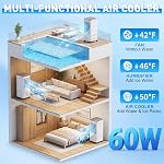 Portable Air Conditioner, 9.5L Portable AC Unit, 24H Fast Cooling, 3 Speeds Cooling Fan, Quiet Air Conditioner Portable w/7H Timer & Remote, Evaporative Air Cooler for Bedroom Home Office