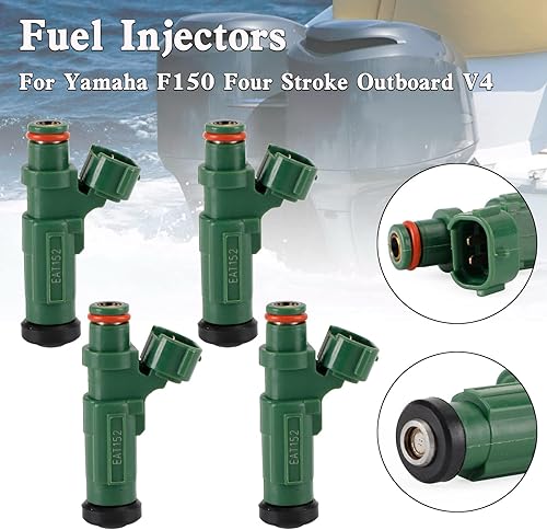 Miniatura 2 de 4PCS inyectores de combustible aptos para Yamaha F150 cuatro tiempos fuera de borda V4, inyector de combustible reemplaza 63P-13761-01-00