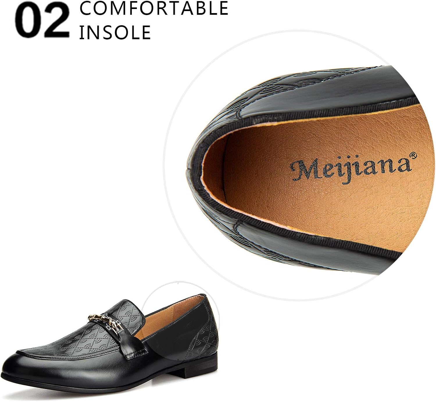 Meijiana Mens Shoes - Black Suede Loafers for Men with Metal Buckle, Rubber Sole, Fashion Casual Dress, Perfect for Business, Party or Birthday - Stylish Mens Dress Shoes - Image 3