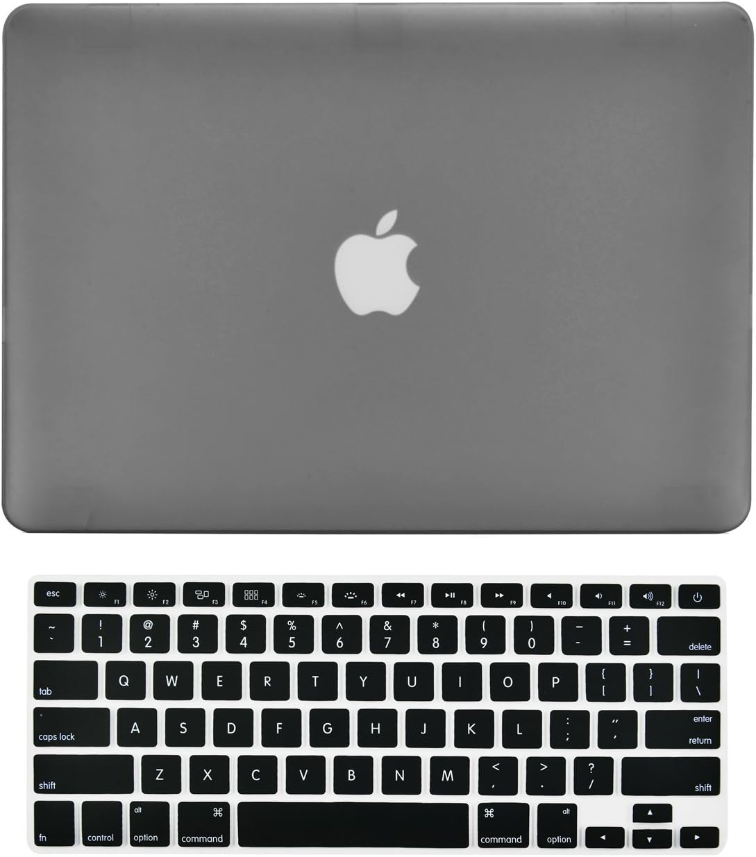 TOP CASE - 2 in 1 Signature Bundle Rubberized Hard Case and Keyboard Cover Compatible Old Generation MacBook Pro 13" with DVD Drive/CD-ROM Model: A1278 - Grey