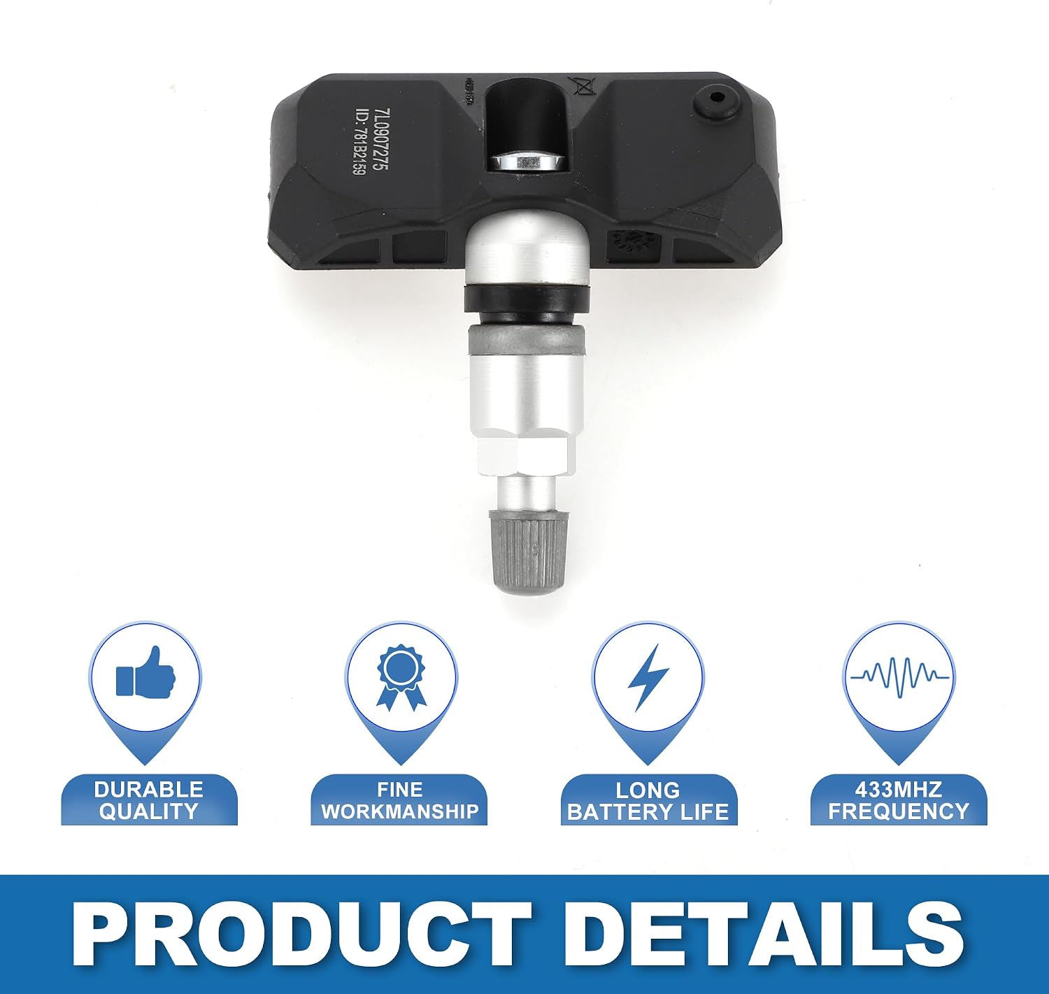 4Pcs Tire Pressure Sensor No.7L0907275 Tire Pressure Monitoring Sensor for Volkswagen Touareg 2004-2007