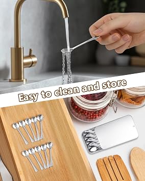10 PCS Tiny Spoons - Mini Stainless Steel Spoons 2.87 inch for Salt Jars Spice Jars, SUS 304 Food Grade Seasoning Spoons for Salt, Powder Spices, Pepper, Sugar, Coffee,Silver