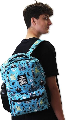 Miniatura 7 de Disney Nightmare Before Christmas - Mochila escolar de 16 pulgadas para niños, verde azulado, Disney Nightmare Before Christmas Kids - Mochila