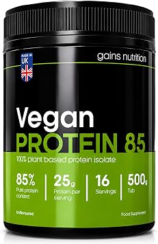 GN Vegan Protein 85 Protein Powder | 500g Unflavoured Pea Protein Powder - Plant Based | 25.5g per Serving | Pea Protein Isolate | Non-GMO, Gluten & Dairy Free