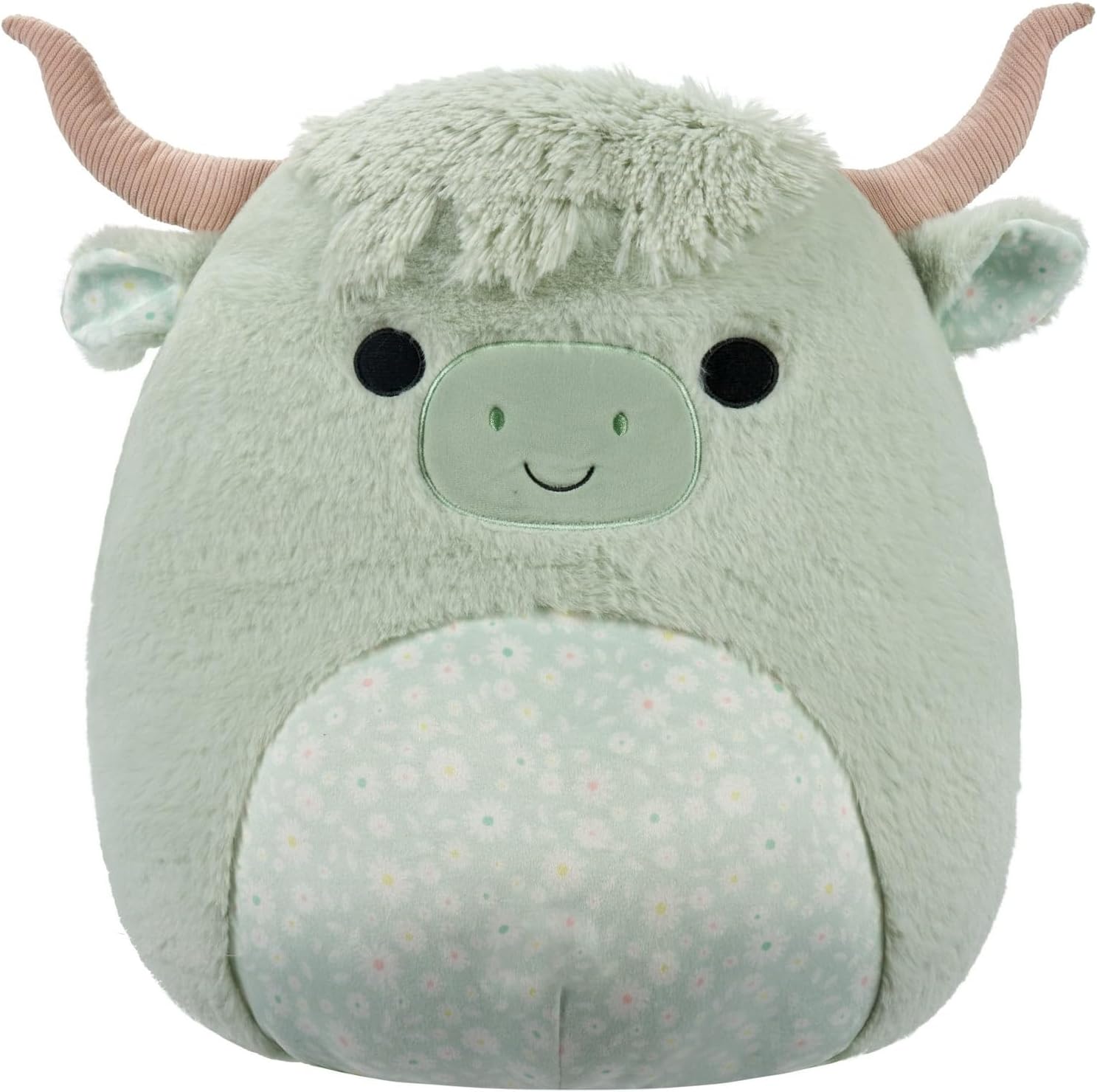 Squishmallows FuzzAMallow Highland Cow Plush, 12 Inch, Mint Green