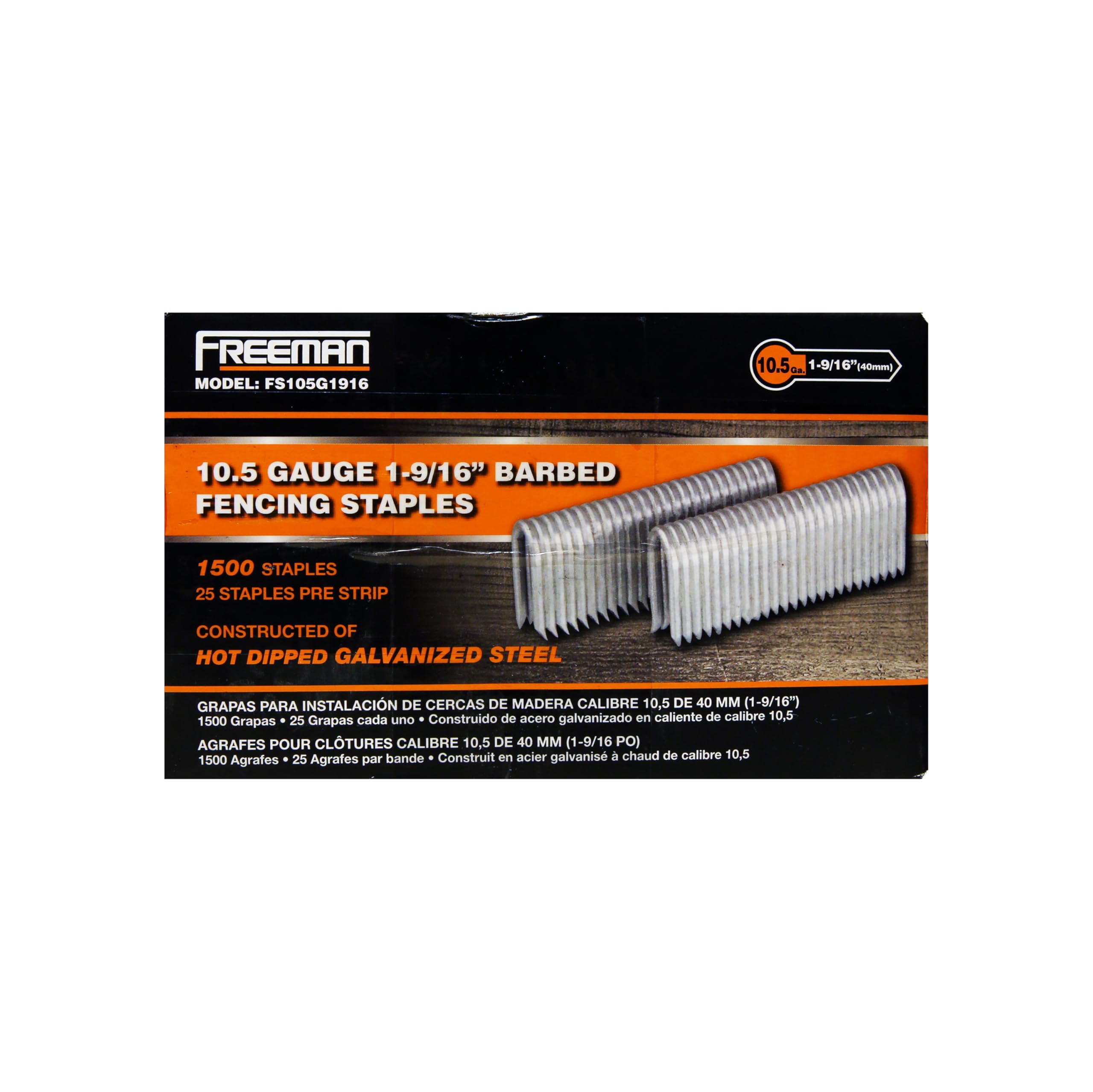 Freeman valla de acero galvanizado grapas, FS105G1916