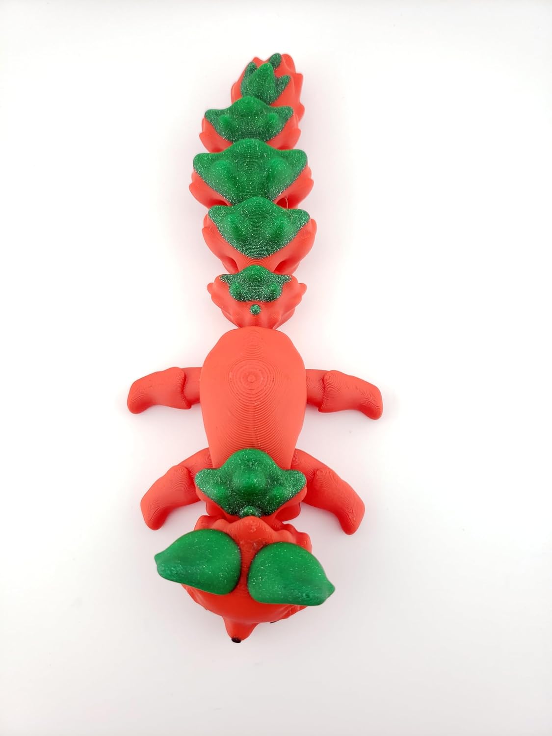 Sara The Strawberry Fox - 7.5" Articulated 3D Printed Fidget Toy | Fantasy Creature Collectible | Sensory Desk & Travel Companion