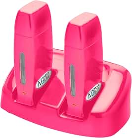 Mega Bell, Kit completo de base dupla aquecedora de cera para depilação, Bivolt, Rosa