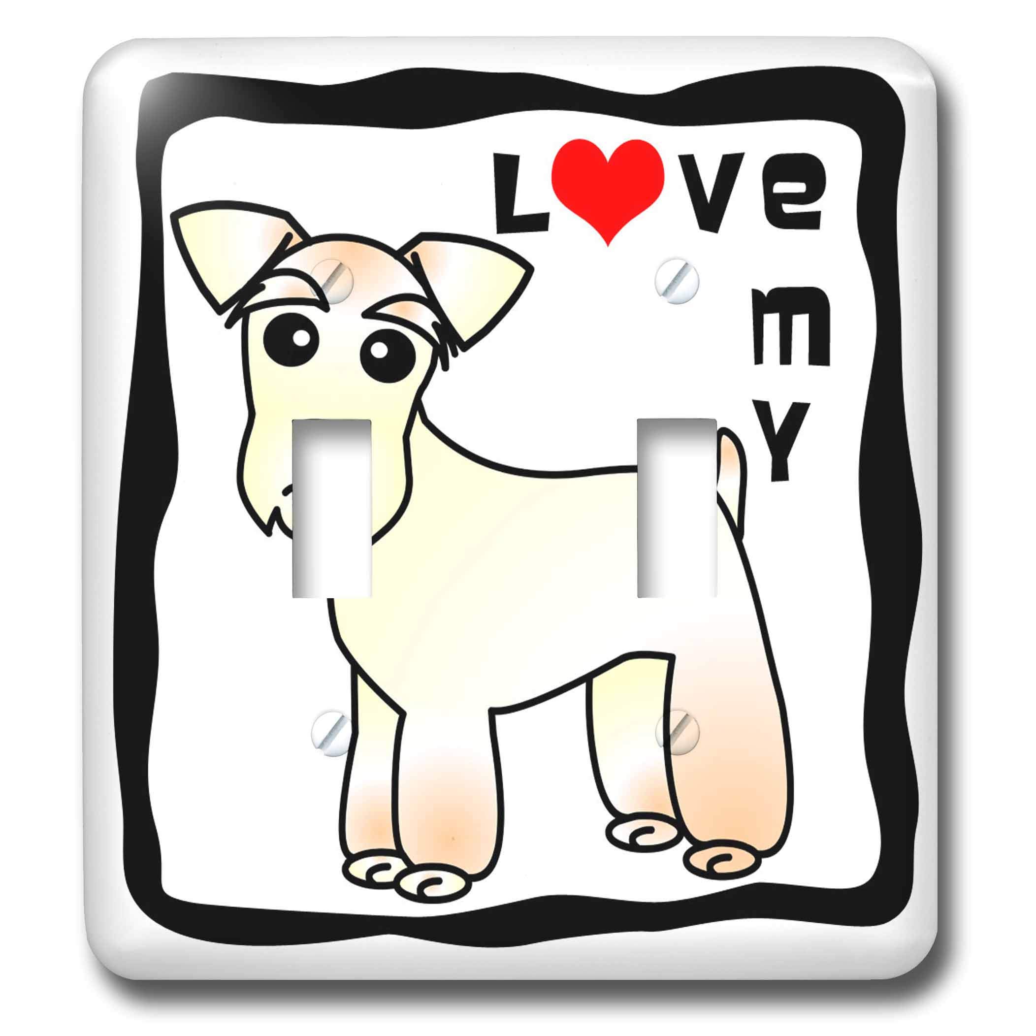 Interruptor doble Schnauzer para decorar salones de amantes de perros