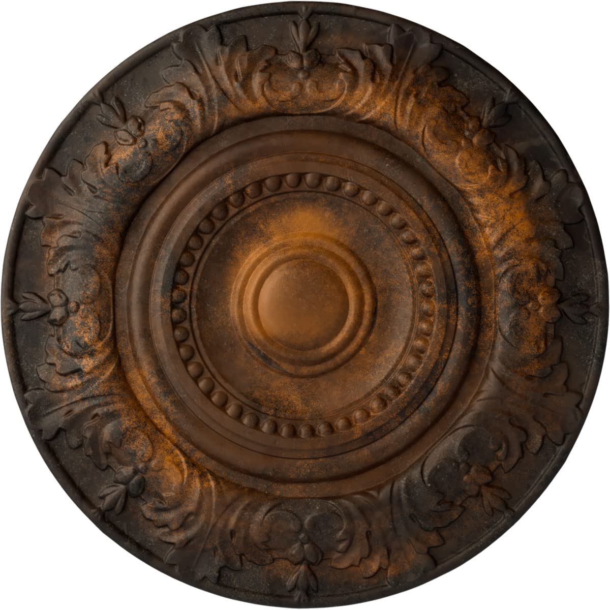 Médaillon de plafond Biddix grand relief Americana rouille effet moulure haut de gamme