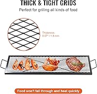 Vista 4 de VEVOR X-Marks - Rejilla para parrilla de hoguera, rejilla de cocción rectangular, parrilla de acero resistente para fogata BBQ con mango y alambre