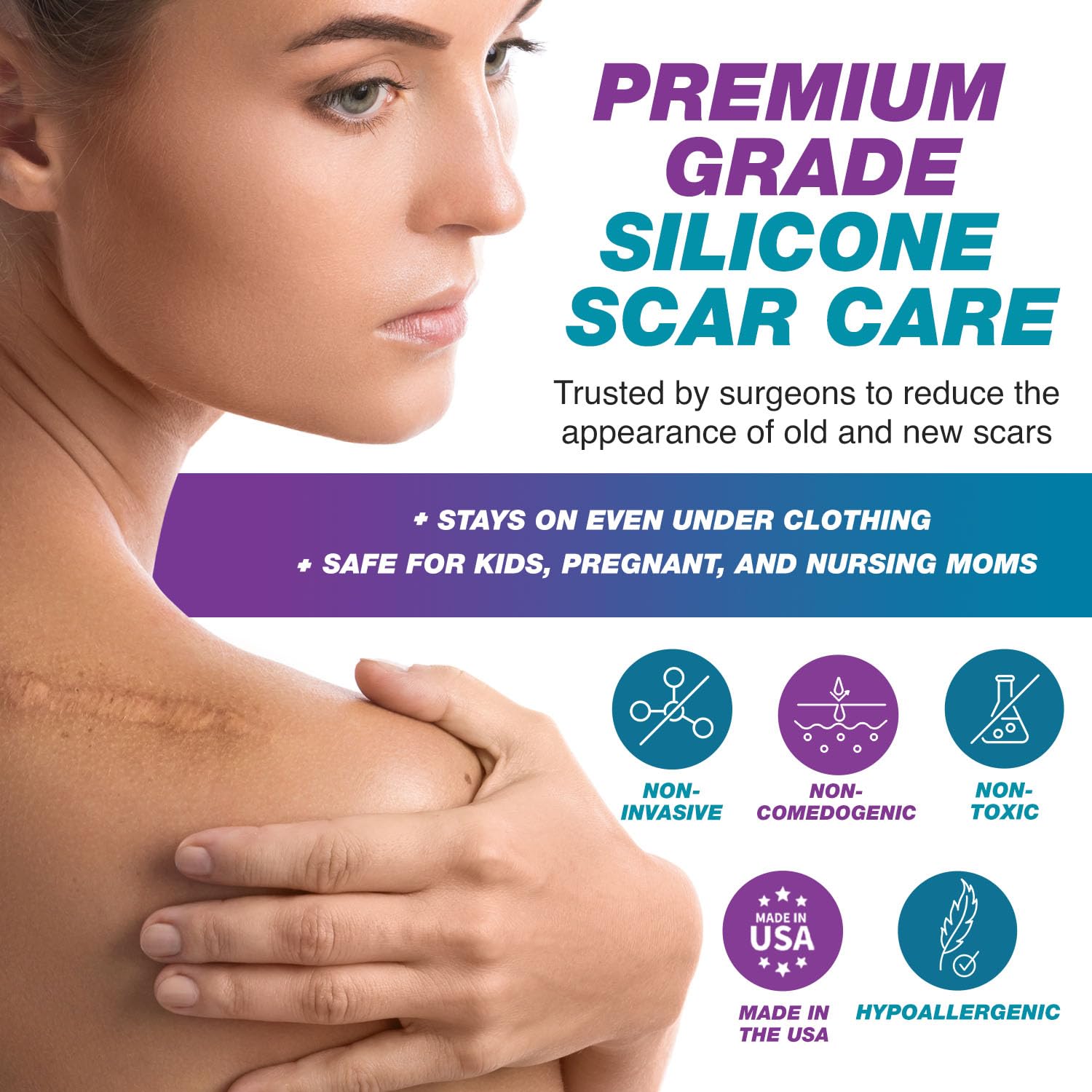 Custom-Fit Silicone Scar Tape – Washable & Reusable Silicone Tape for C Section, Keloid, Mastectomy, Acne, Surgical Scars & More - Flexible, Breathable & Gentle on All Skin Types – 1.5" x 120" Roll
