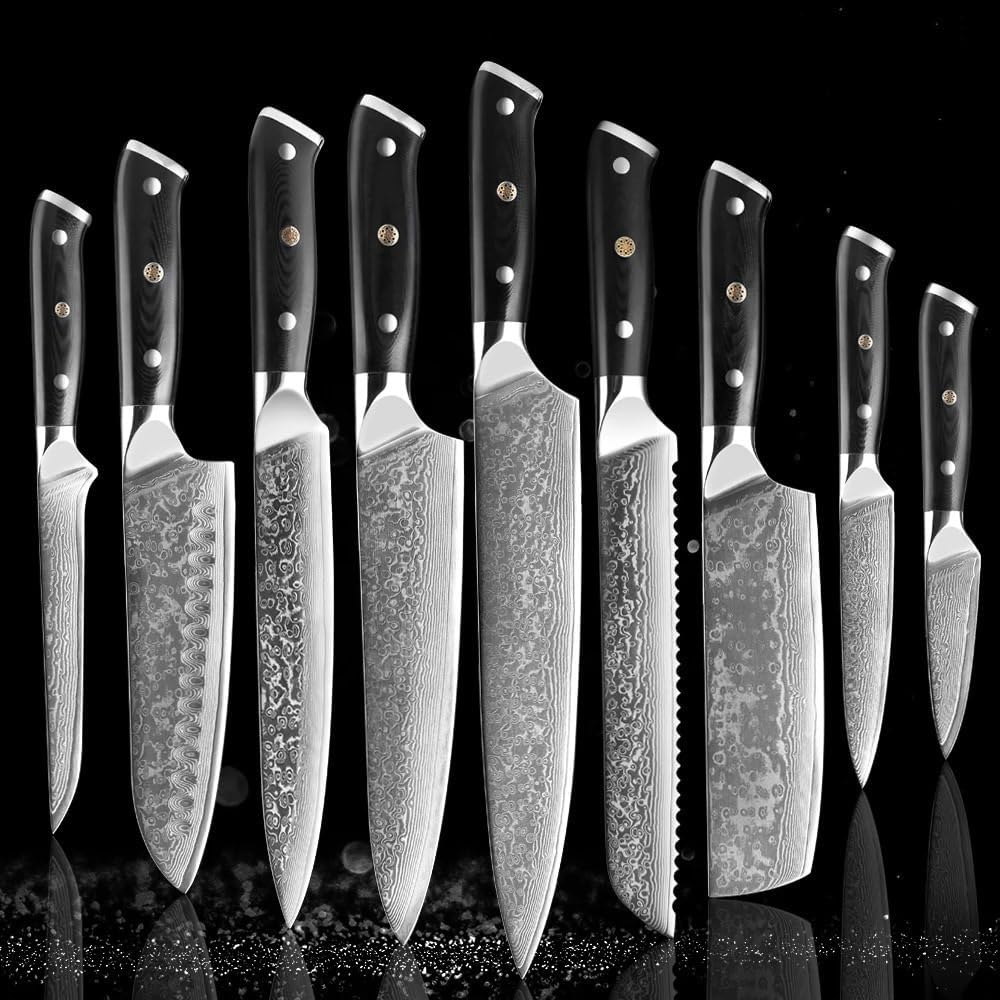 Set Cuchillos Cocina 9 Piezas Acero Inoxidable