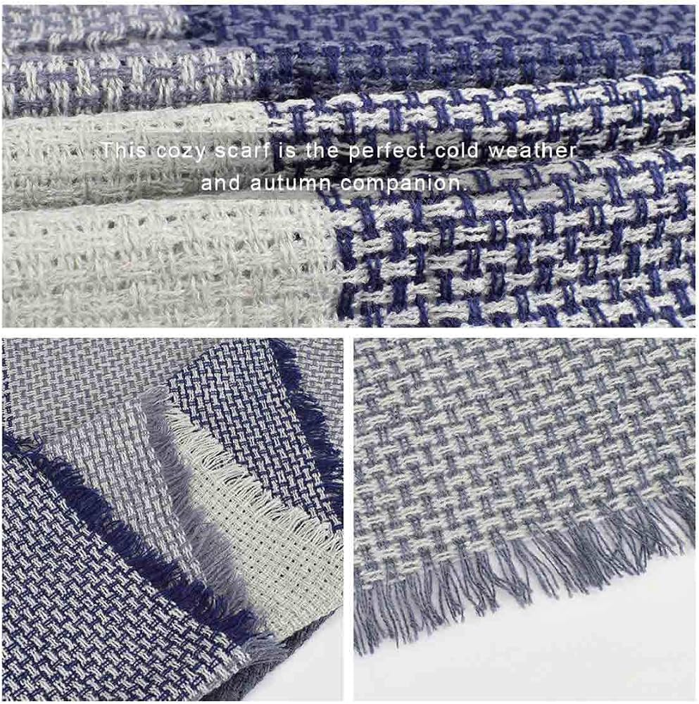 heekpek Écharpe Chale Femme Cachemire Imitation Chaud Automne Hiver Grand Plaid Tissu Glands Foulard, Noir, taille unique