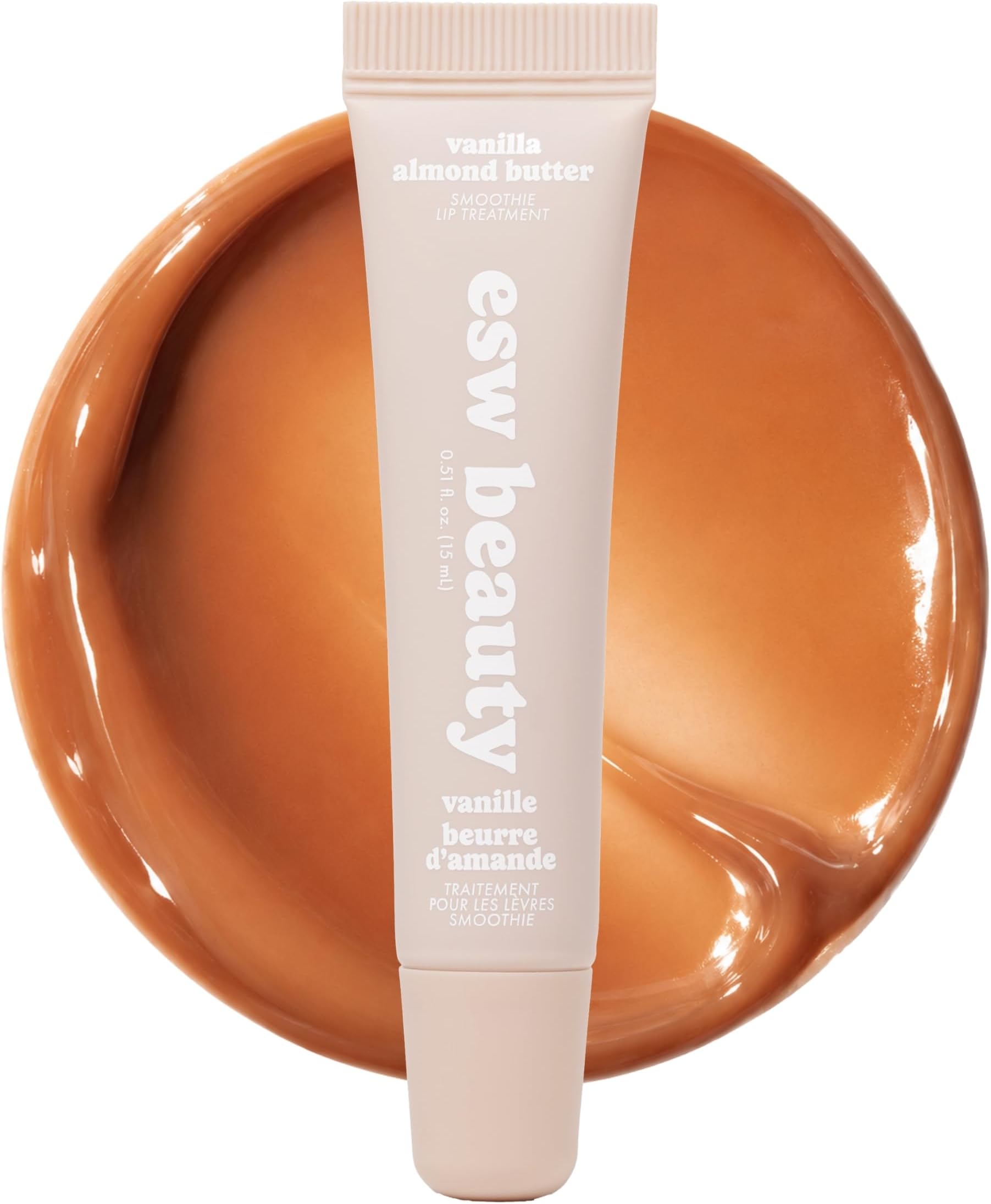 Vanilla Almond Butter Lip Treatment - Light Caramel Brown Tint with Shea Butter, Vitamin E, Vanilla & Almond for Enhanced Protection & Skin Barrier Support