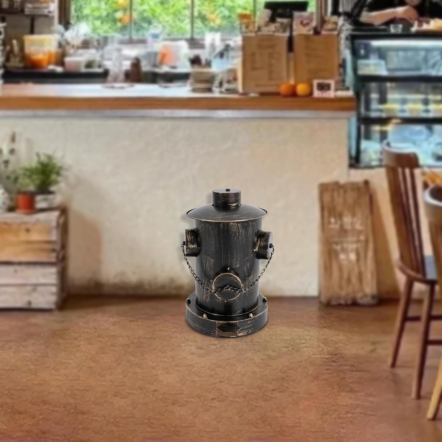 LOYALHEARTDY Fire Hydrant Trash Can, Retro Creative Garbage Can with Removable Inner Bucket, Wrought Iron Pedal Trash Can, Indoor Outdoor Waste Bins for Park Garden Kitchen Garbage, Bronze