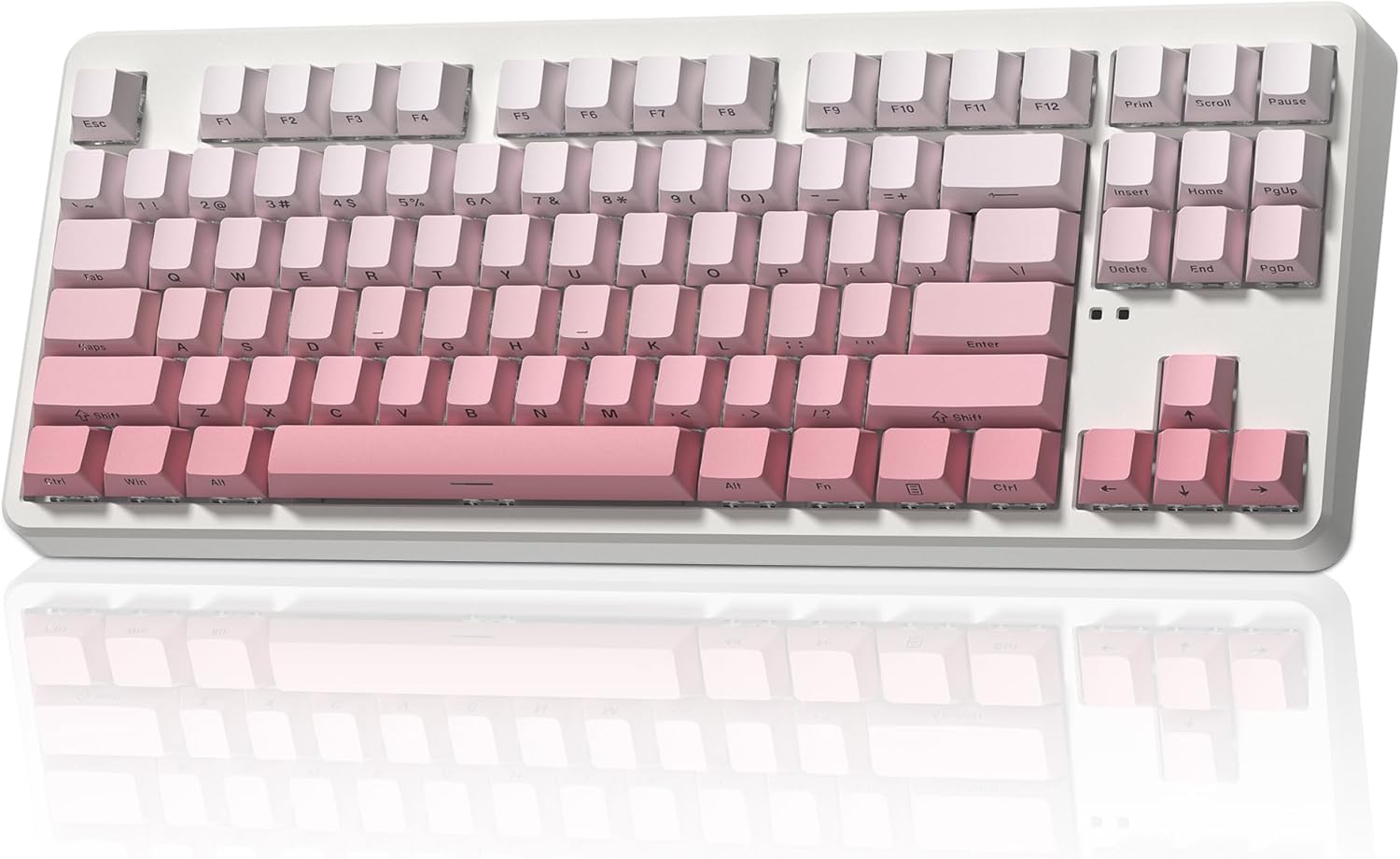 NX87 Military-Grade Wireless Mechanical Keyboard - 110-Day Battery Life, Hot-Swappable Switches, Triple Mode 5-Device, Thock Sound & RGB (Win/Mac/iOS/Android) Gradient Pink