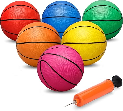 Dilabnba Balón de baloncesto de goma de 6 pulgadas mini juguete de baloncesto para niños baloncesto de goma para niños pelotas de baloncesto