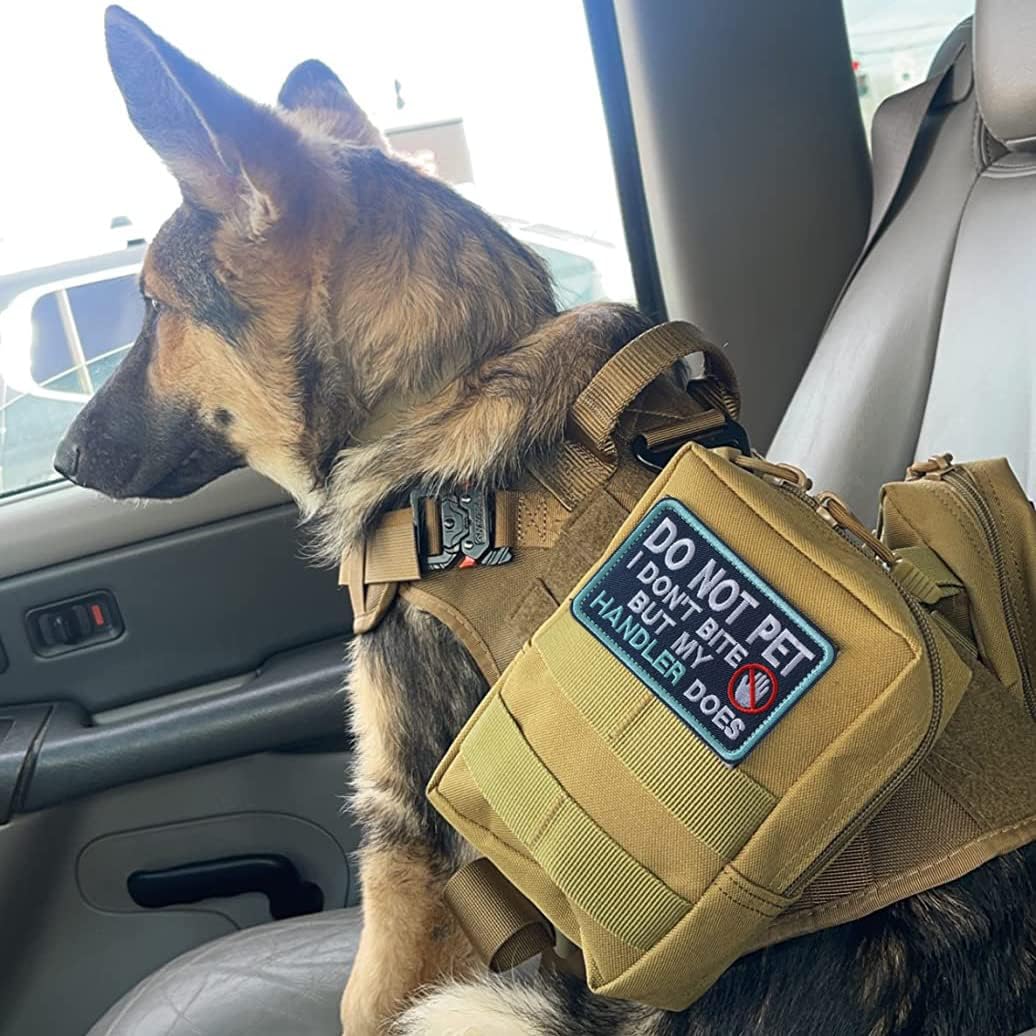 10 Pieces Service Dog K9 Please Don't Pet Me in Training No Touch Full Embroidered Badge Emblem Patch for Service Dogs Harness Vest Clothes