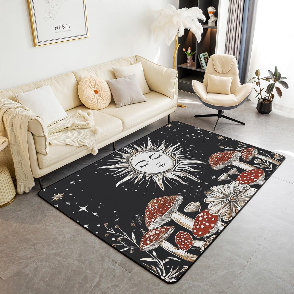 Erosebridal Dragon Area Rug 5x7, Stone Texture Pattern Carpet, Safari Wildlife Print Indoor Floor Mat, Gradient Rainbow Washable Decorative Rug, Geometric Check Non Slip Living Room Rugs