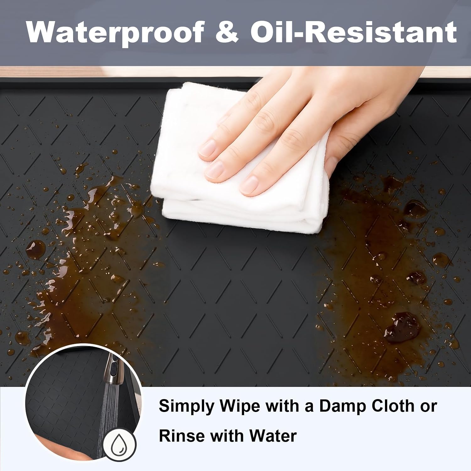 Extra Thick Under Sink Mat Waterproof with Raised Edge 19" x 28" image 4