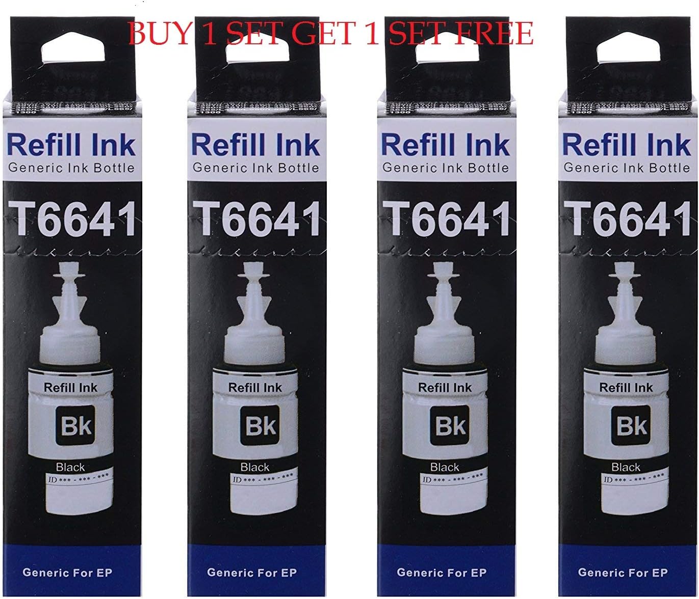 Flowjet Compatible Ink Set For Epson (Set Of 4 Black Bottles)