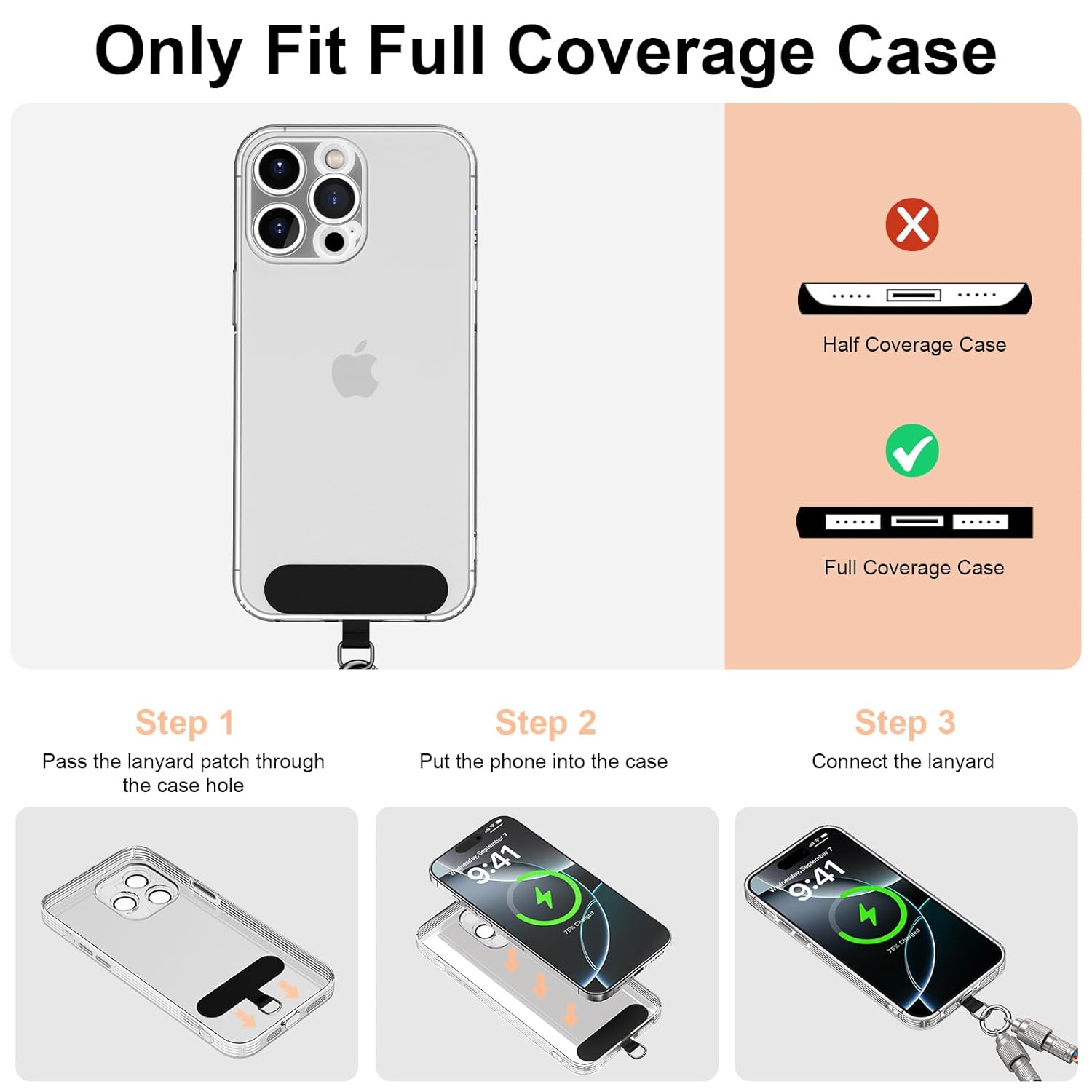 Phone Lanyard Built-in USB-C to USB-C Fast Charging Cable, 2Pack 65W High Speed Nylon Data Transfer Cord Crossbody Wrist Strap for iPhone 17 16 15,Samsung S25 S24 Ultra/FE,Moto Razr/Edge 2025,Pixel 10